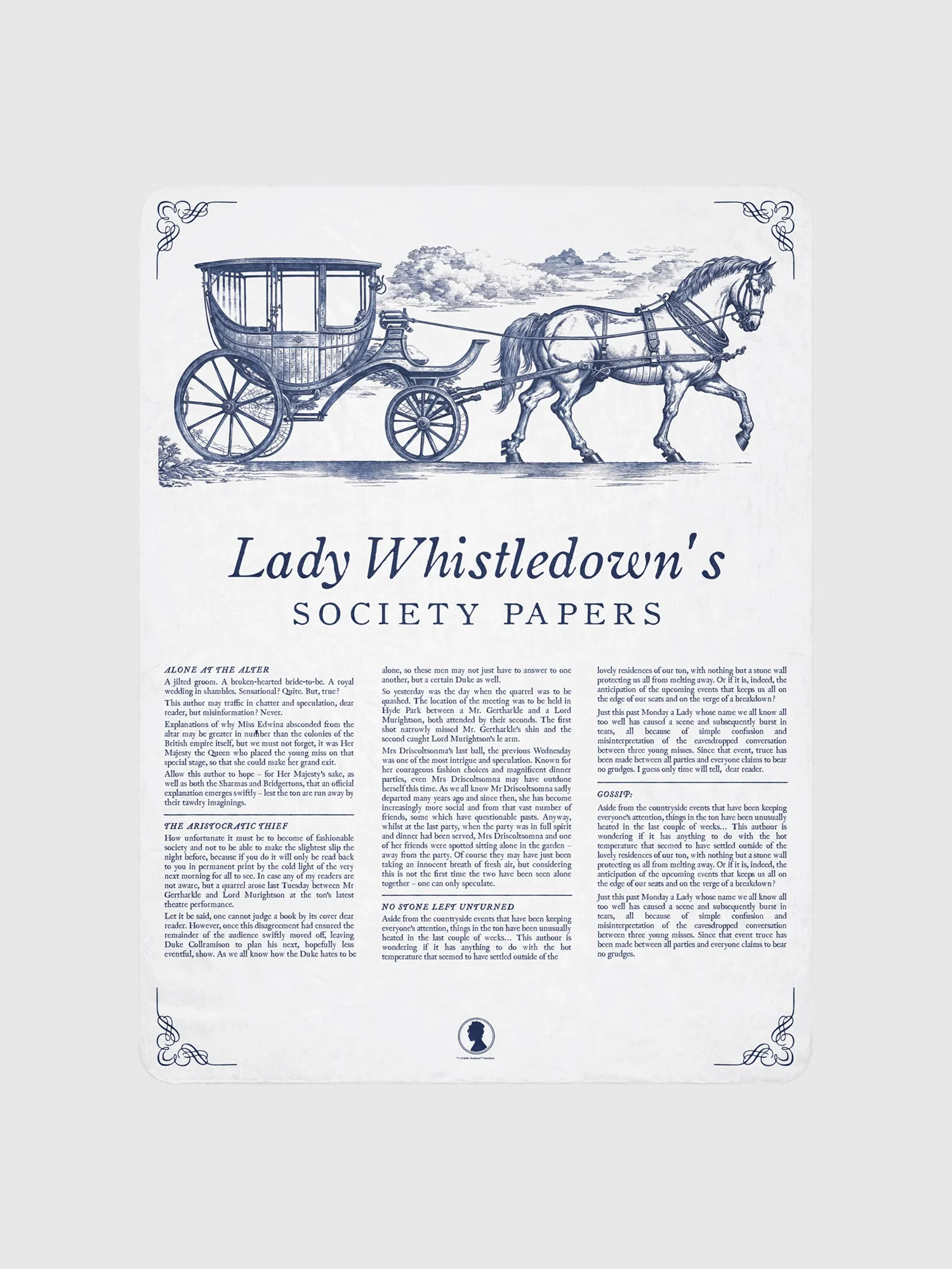Bridgerton Sherpa Blanket Society Papers