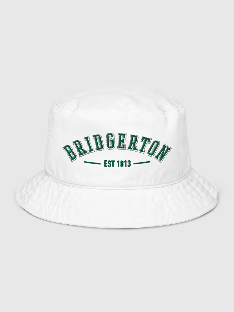 Bridgerton Varsity Bucket Hat [White]