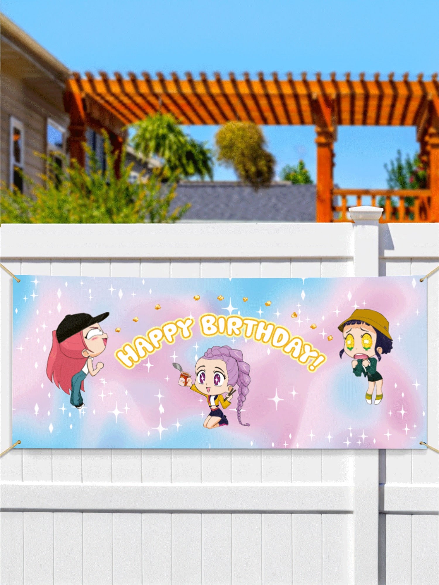 KPop Demon Hunters HUNTR/X Birthday Banner - Image 2