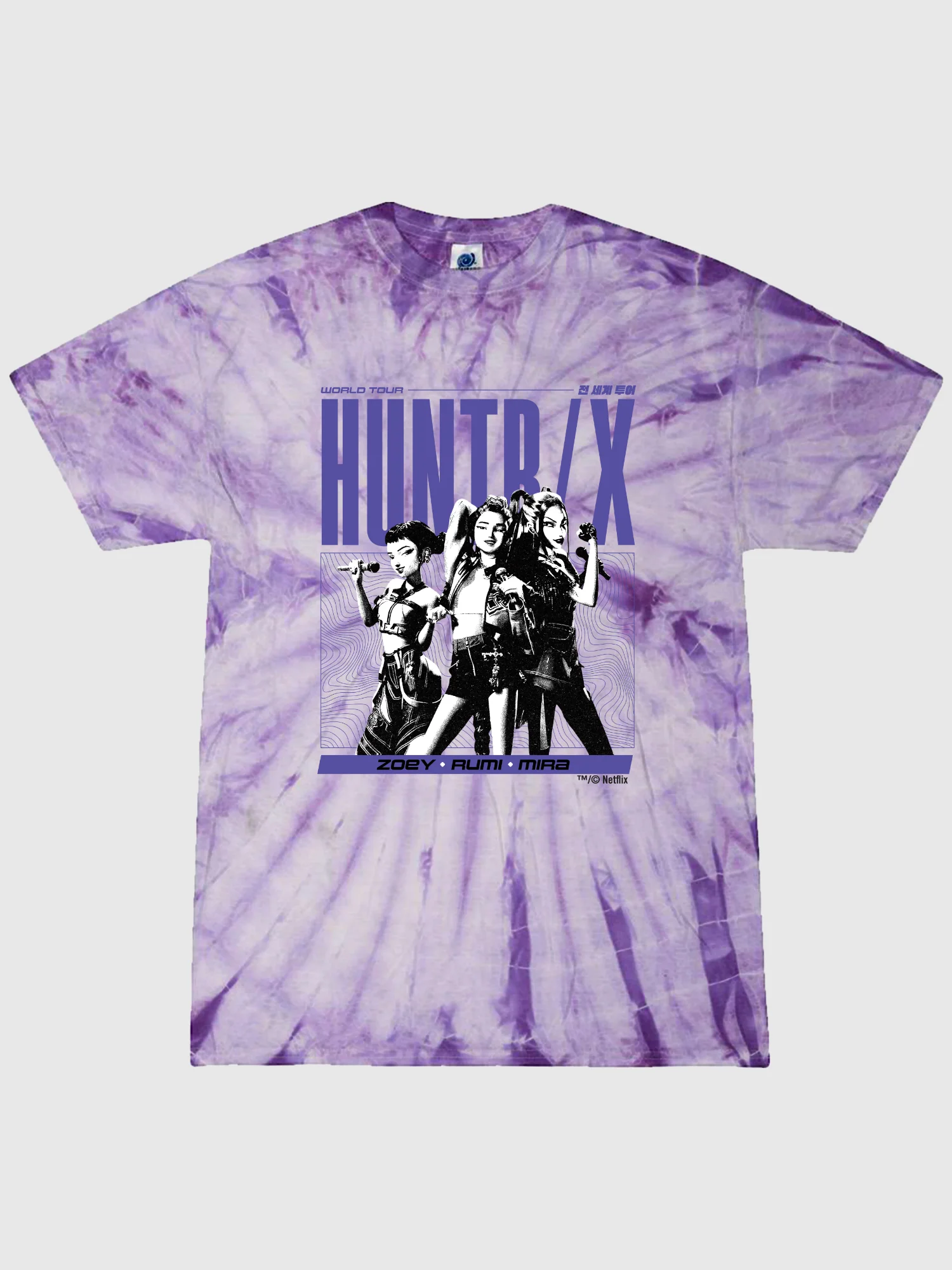 KPop Demon Hunters HUNTR/X Youth Tie-Dye T-Shirt