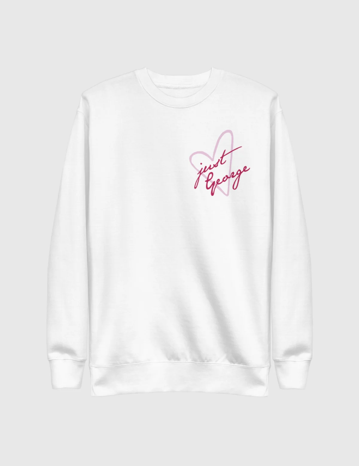 Queen Charlotte 'Just George' Unisex Premium Sweatshirt [White]