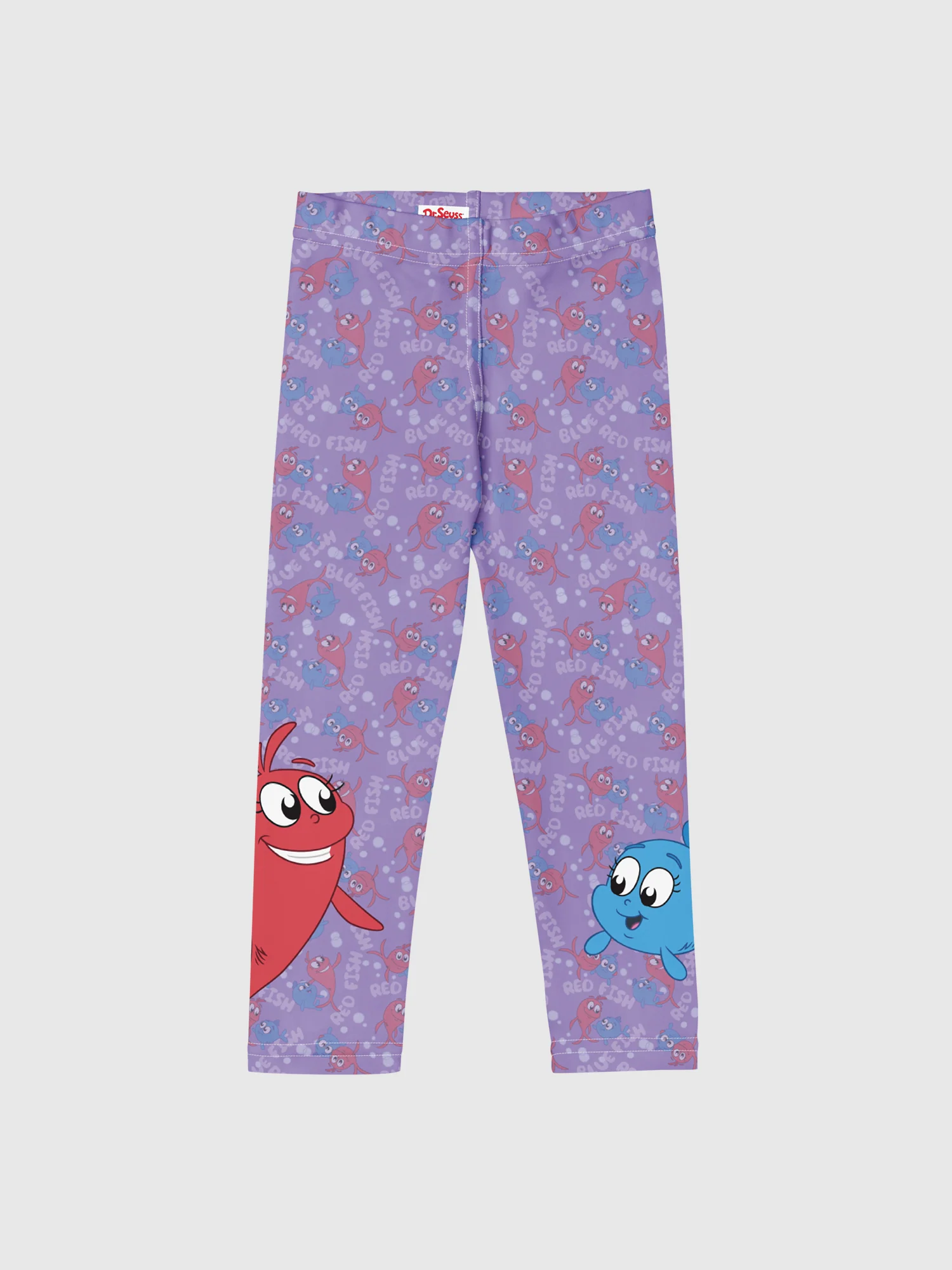 Red Fish, Blue Fish Pattern Kids Leggings
