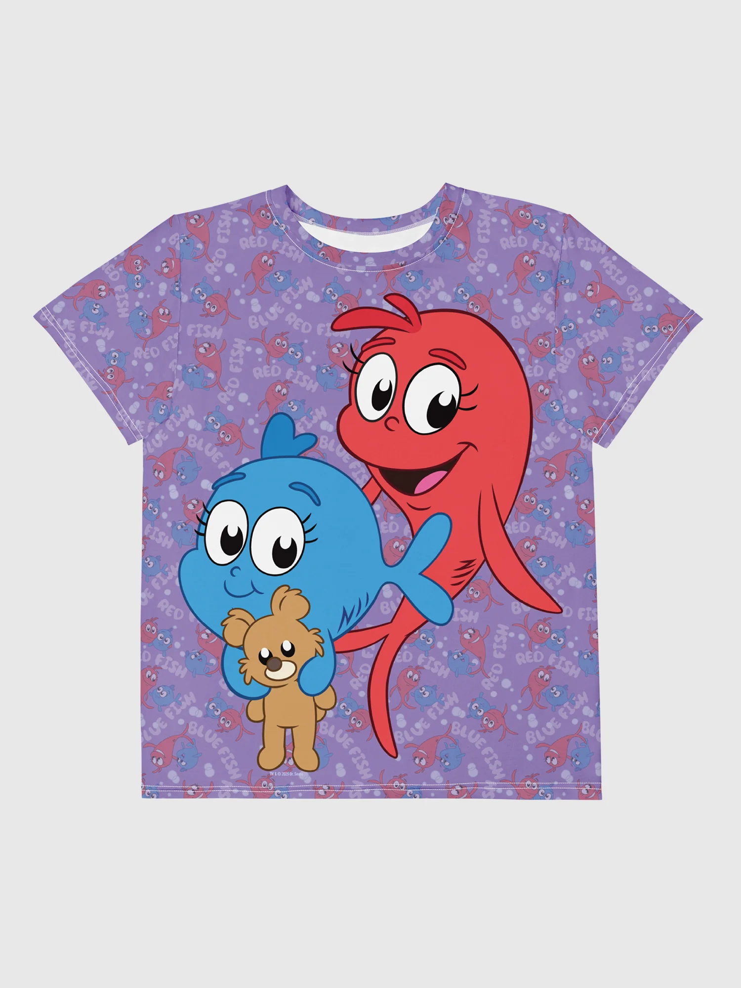 Red Fish, Blue Fish Pattern Kids T-Shirt
