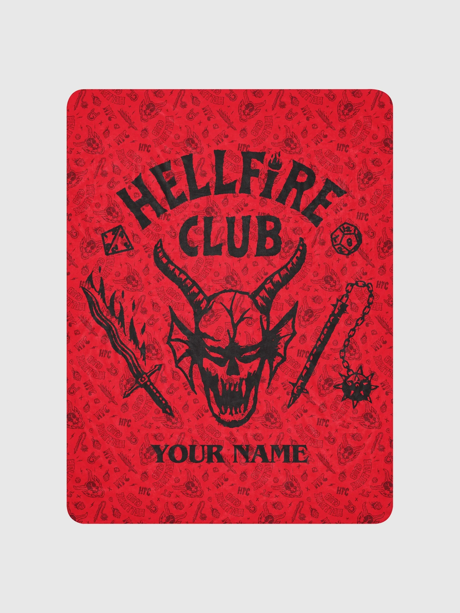 Stranger Things Hellfire Club Personalized Premium Sherpa Blanket