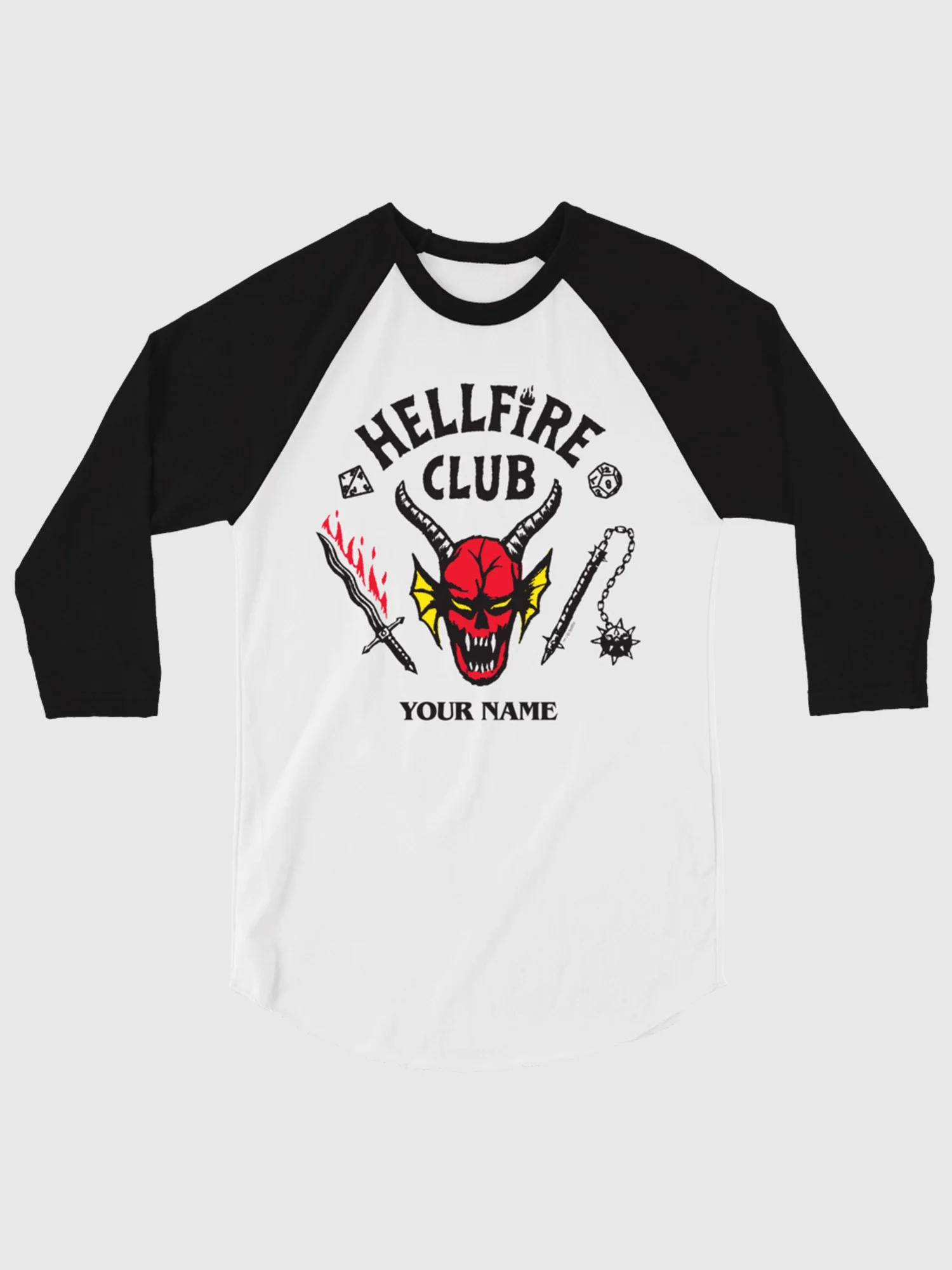 Stranger Things Hellfire Club Personalized Raglan Shirt