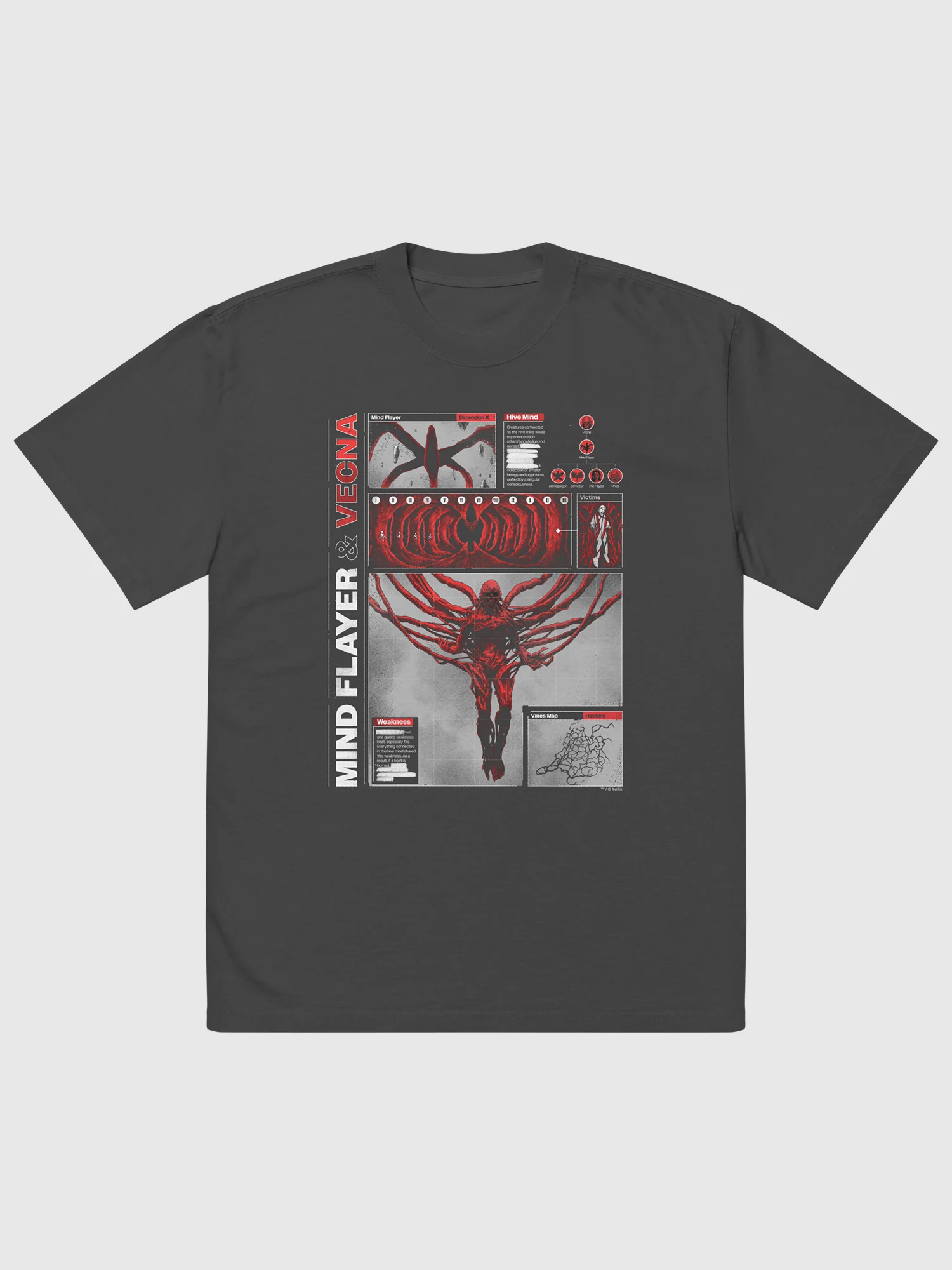 Stranger Things Oversized Faded T-Shirt Mission Upside Down