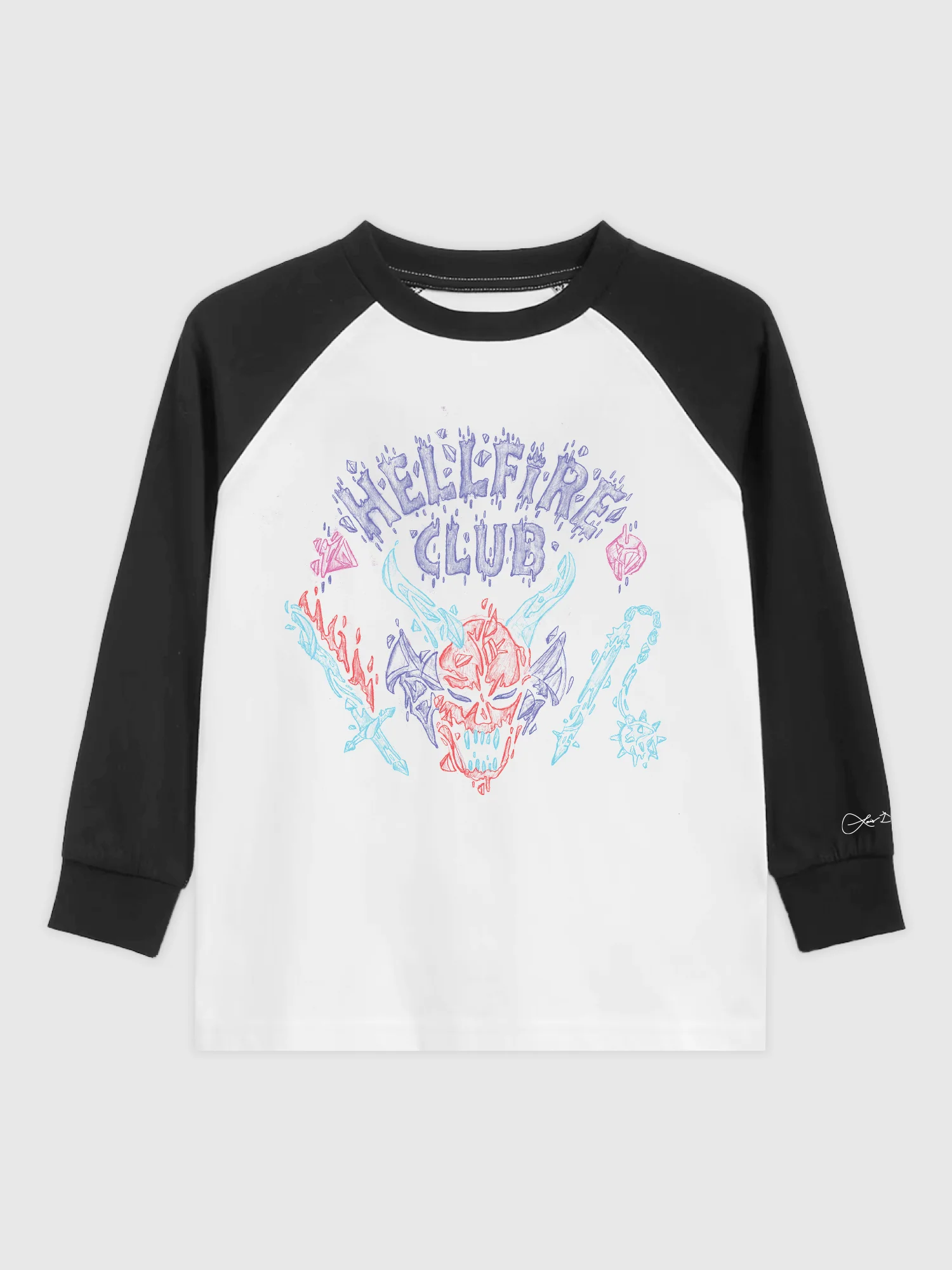 Stranger Things x Louis De Guzman Hellfire Club Raglan